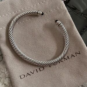David Yurman Classic Cable Bracelet w/Black Onyx & Diamonds